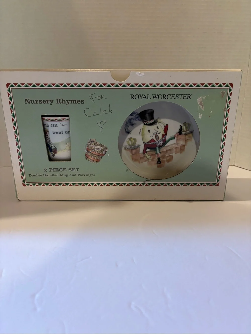 Royal Worcester Nursery Rhymes 2 Pc Set Humpty Dumpty Jack & Jill 2004